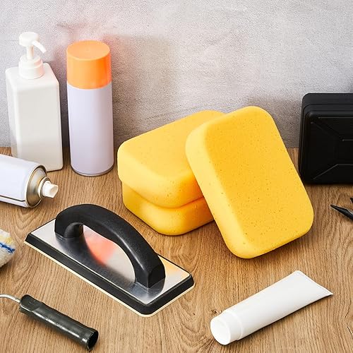 Miniatura 6 de 6 piezas de herramientas de lechada, 2 piezas de 12 x 4 pulgadas, flotador de lechada negra, 4 piezas de 7-38 x 5 pulgadas x 1-78 pulgadas esponjas