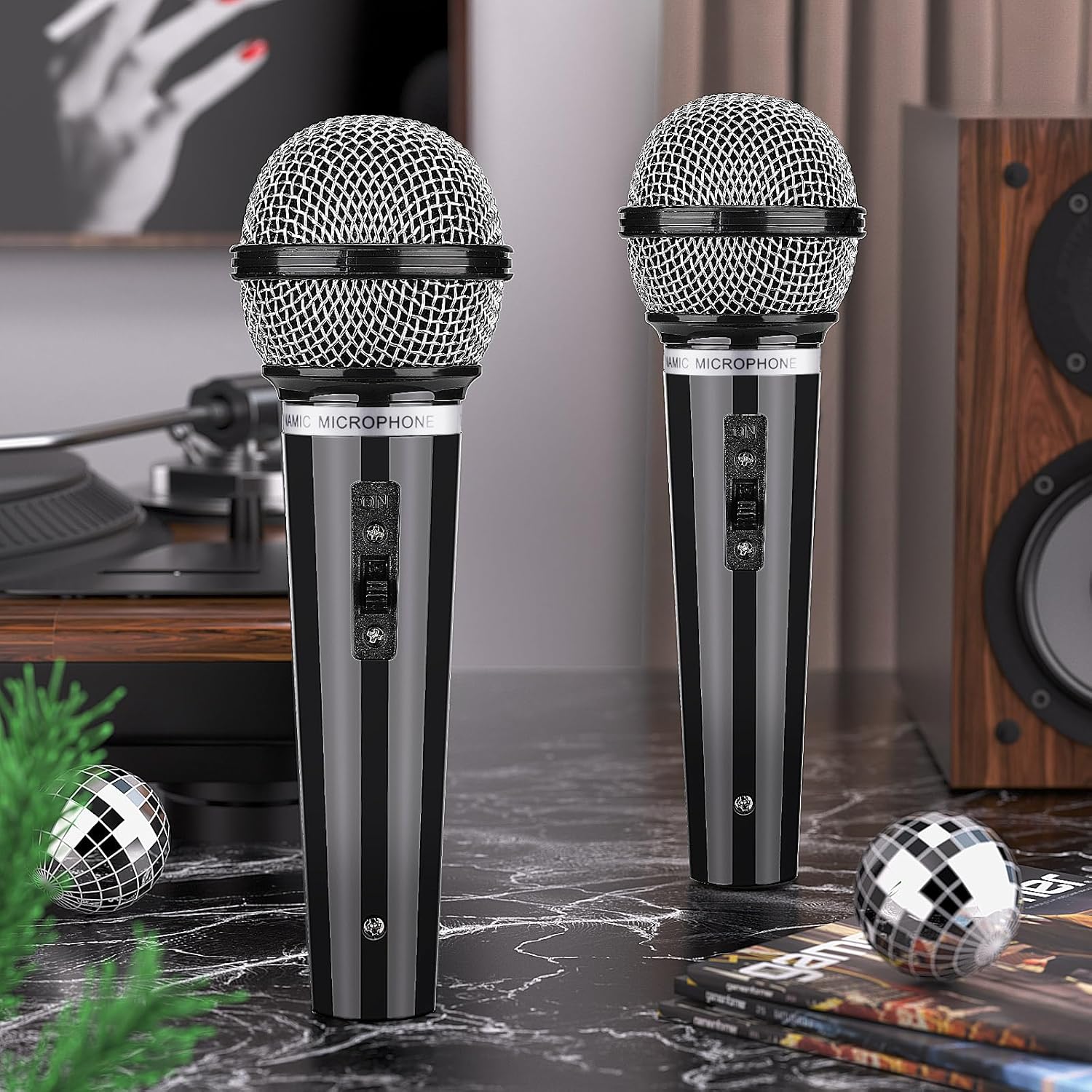 Facmogu 16PCS Fake Microphone Prop, Plastic Prop Microphone for Kids, Fake Pretend Play Microphone Toy for Karaoke Costume, Kids Mic Props for Halloween Christmas Cosplay Music Birthday Party Favors