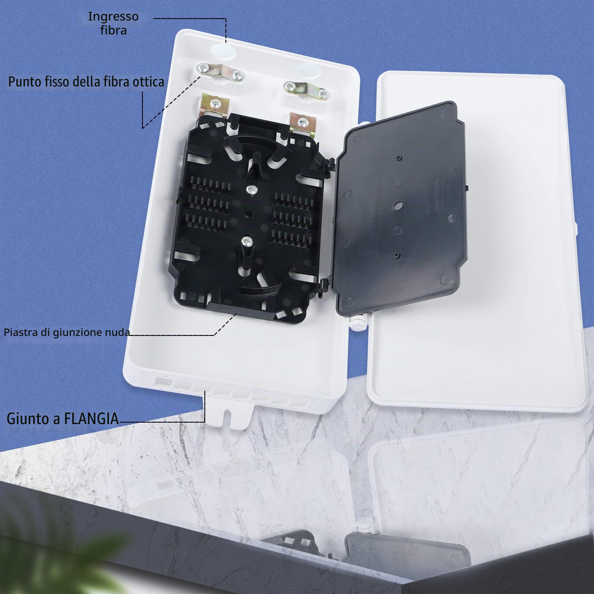Scatola Terminale a Fibra Ottica 8 Porte SC, Box Distribuzione per Sistema di Comunicazione, Trasmissione Dati e Rete Locale