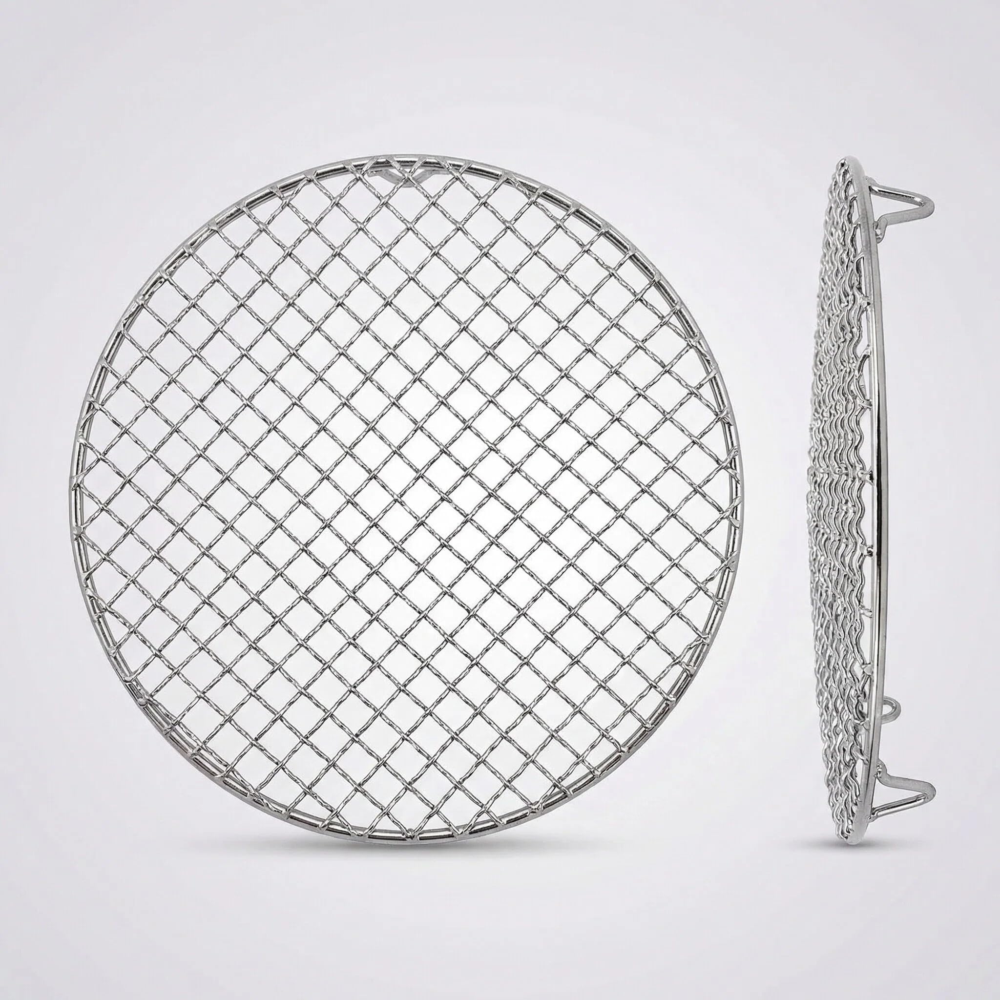 2 estantes redondos de acero inoxidable de 24 cm, para horno, freidora de aire, parrilla, parrilla, parrilla, secado y vapor, versátiles accesorios de refrigeración para pasteles y pastelería