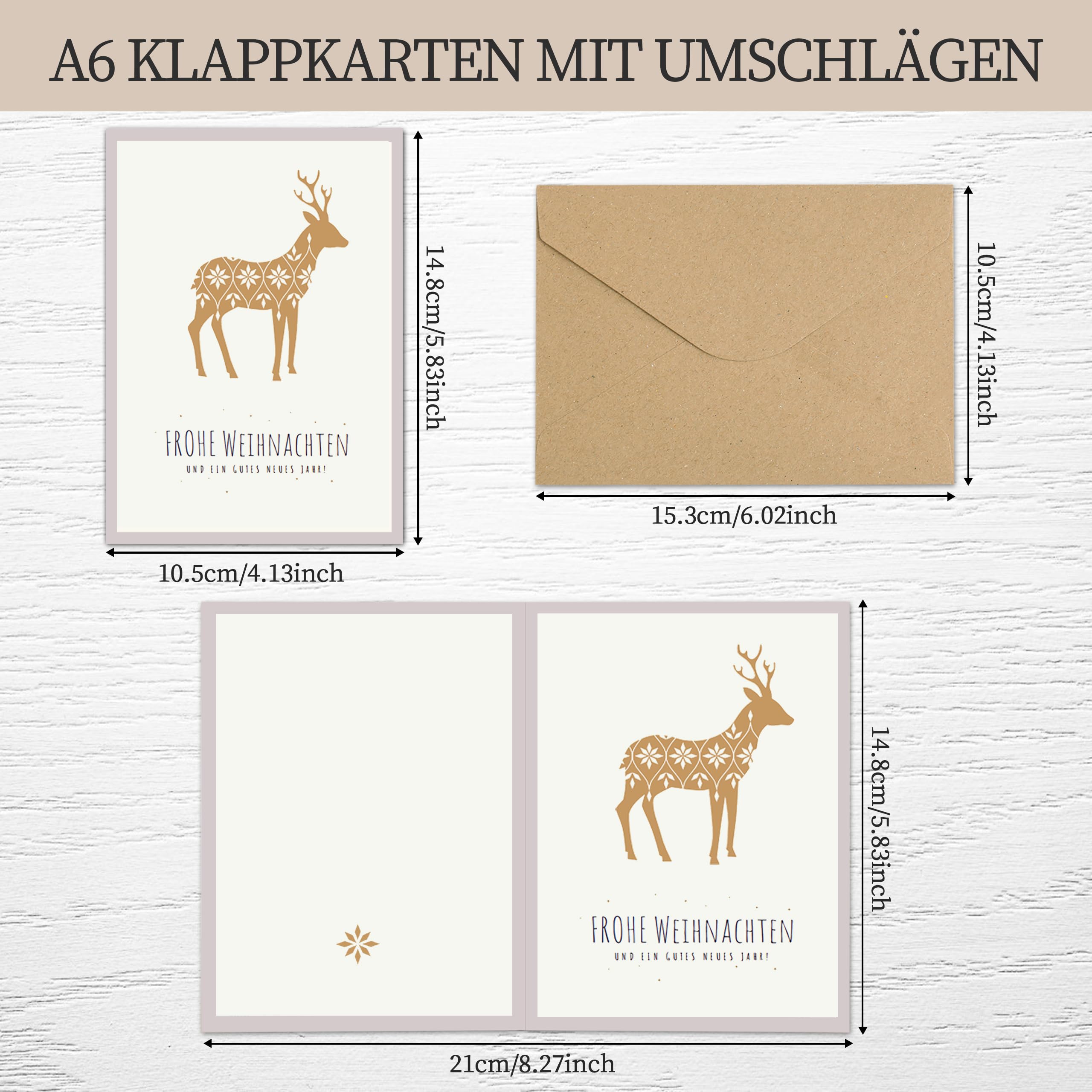 Second Ave Weihnachtskarten-Set – 24 Karten, 8 Designs, Mit Umschlägen, 170x118 Mm