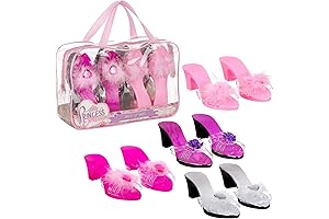 Expressions Toddler Girls Kids 4 Pack Dress Up Royalty Shoes with Heels...