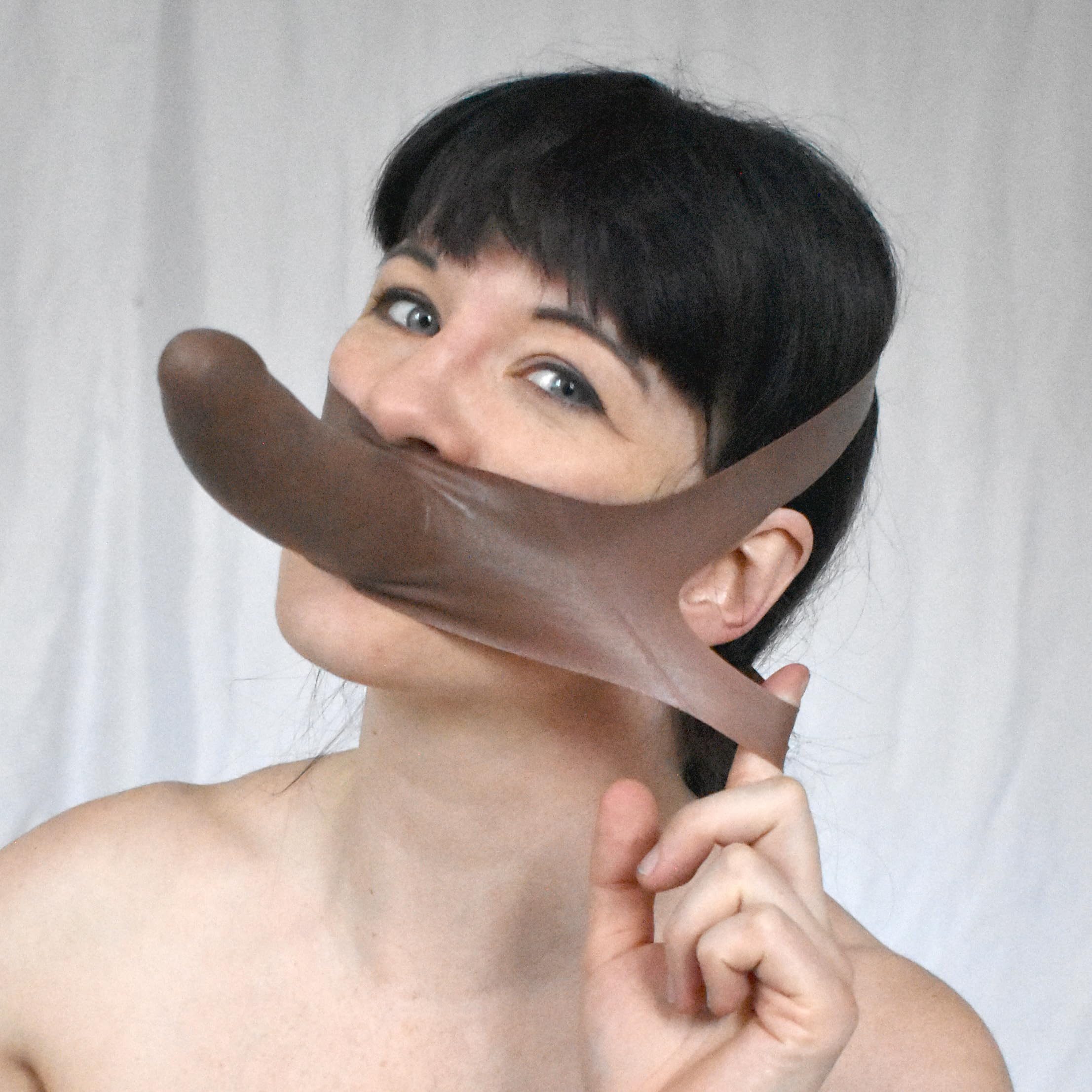 Mordaza BDSM de Látex con Dildo, Dildo Mordaza & Consolador Facial, SM Fetiche Bondage Arnés, Mouth Gag & Mordaza Sexo, Juguete Sexual para Parejas