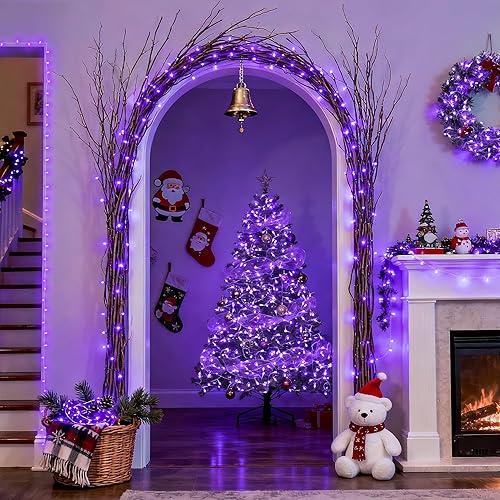 Vista 81 de JMEXSUSS Decoraciones del 4 de julio, luces rojas, blancas y azules, tira de 100 luces LED de 33 pies para interiores, 8 modos patrióticos del 4