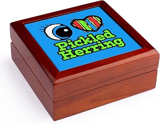 3dRose Bright Eye Heart I Love Pickled Herring, Jewelry Box jb-106383-1