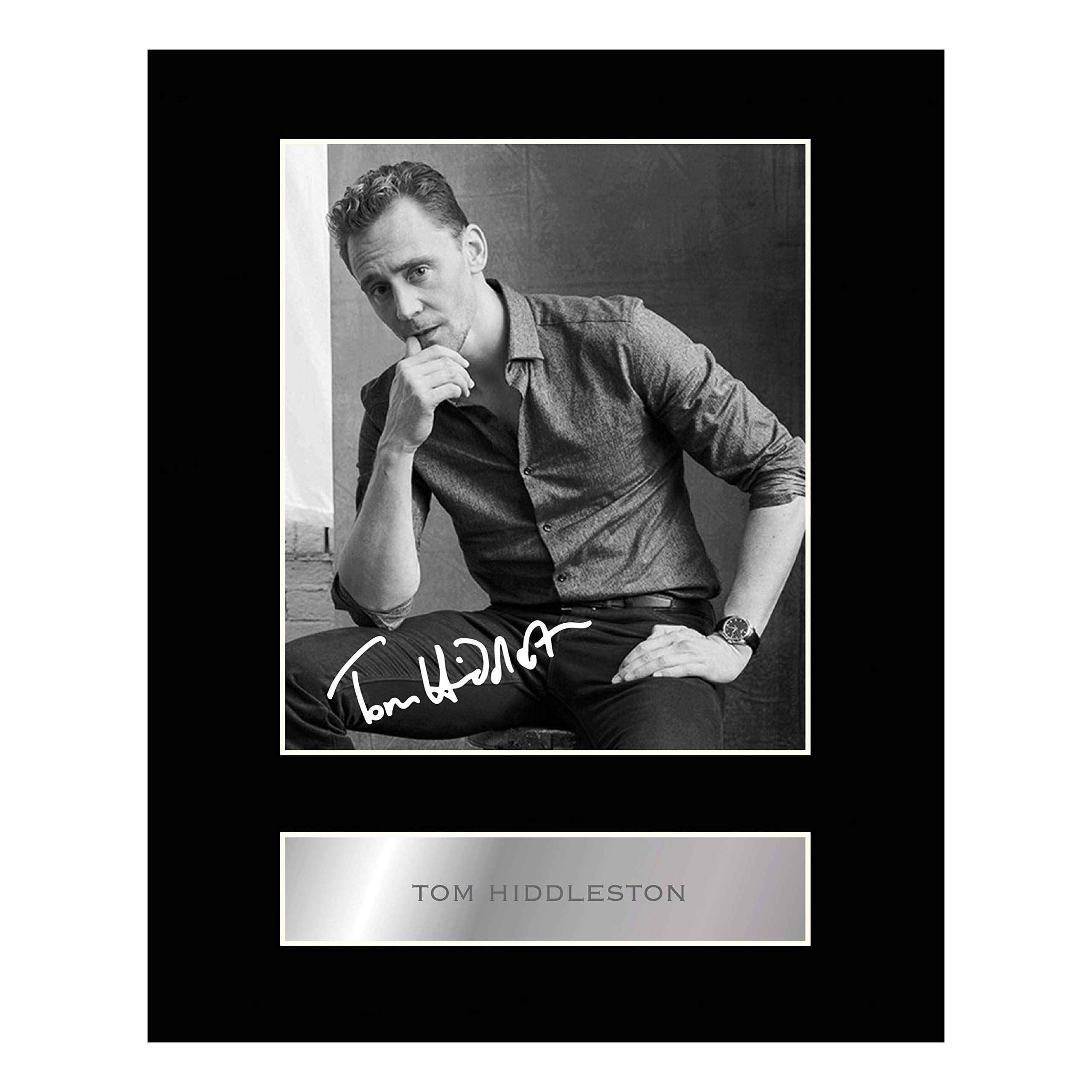 Iconic pics Tom Hiddleston Signed Mounted Photo Display