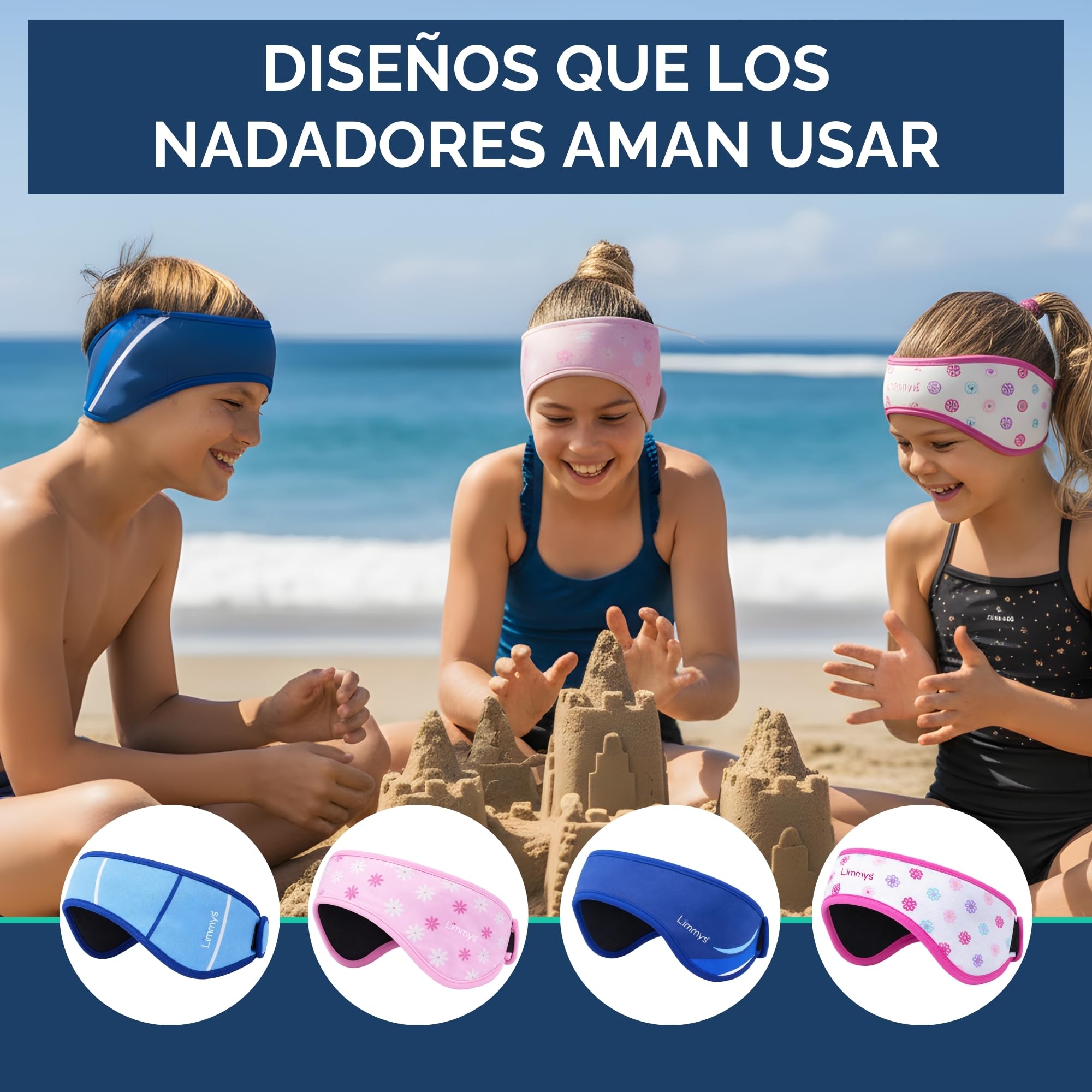 Limmys Banda de Natación para Niños y Adultos - Neopreno Elástico Reforzado, Sin Látex, Antideslizante