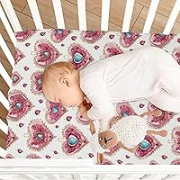 Vista 8 de Fitted Crib Sheets Hearts Diamond Mini Crib Sheets for Boy & Girl Toddler Mattress Sheets Playard Sheet 21216379