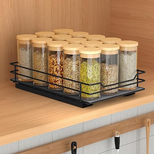 Miniatura 2 de Organizador de especias extraíble para gabinete, organizador de especias deslizante resistente para armarios de cocina y despensa, se adapta a