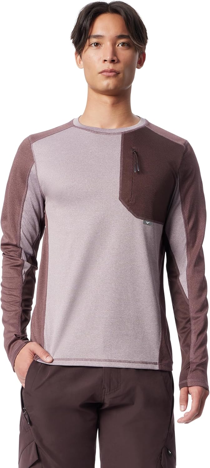 Men's Outer Performance Long Sleeve Crew Neck Qucik Dry Knit Pullover Standard