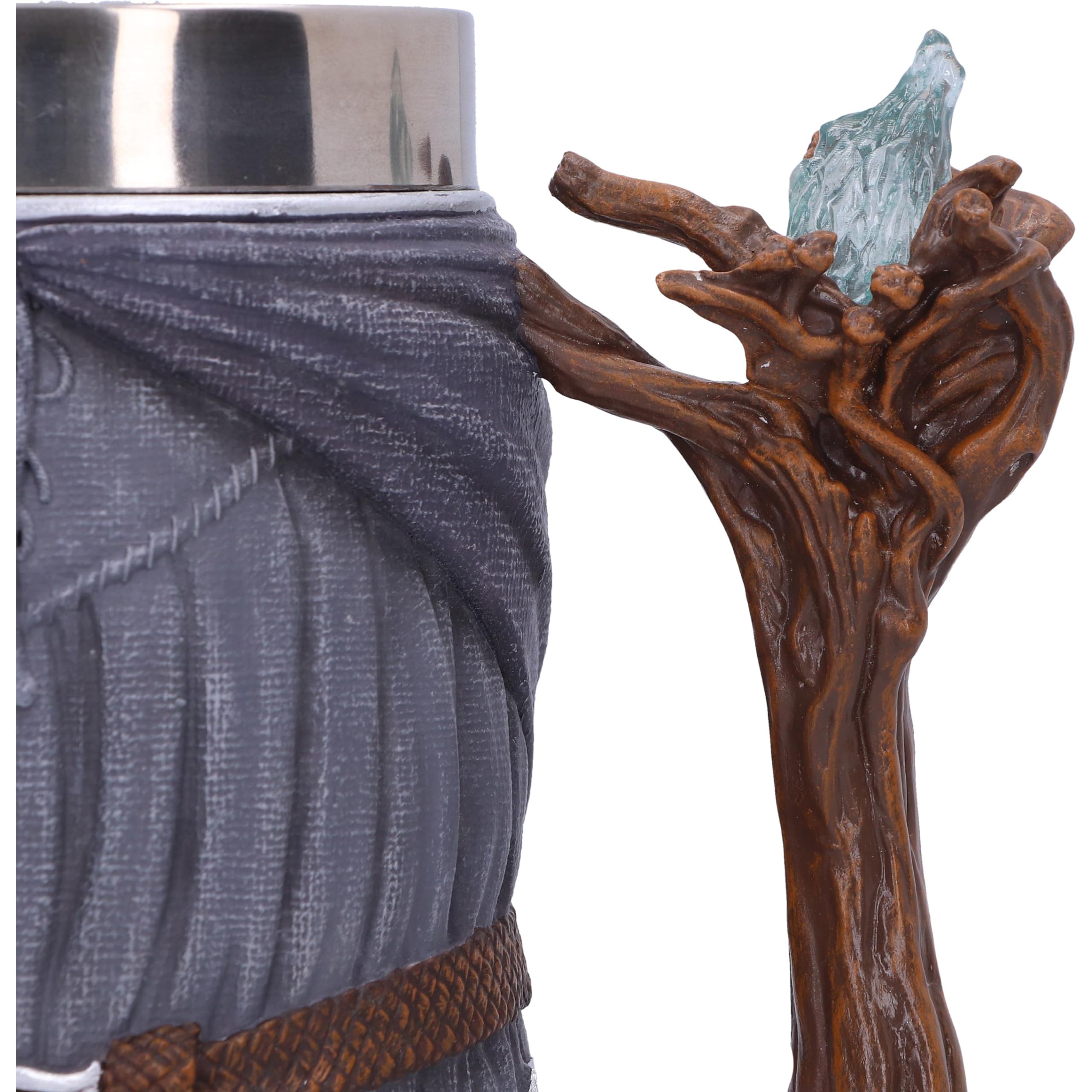 Nemesis Now Chope Gandalf Le Seigneur des Anneaux Gris 15,5 cm, Résine Grise, Produit sous licence officielle Le Seigneur des Anneaux, coulé dans la meilleure résine, habilement peinte à la main