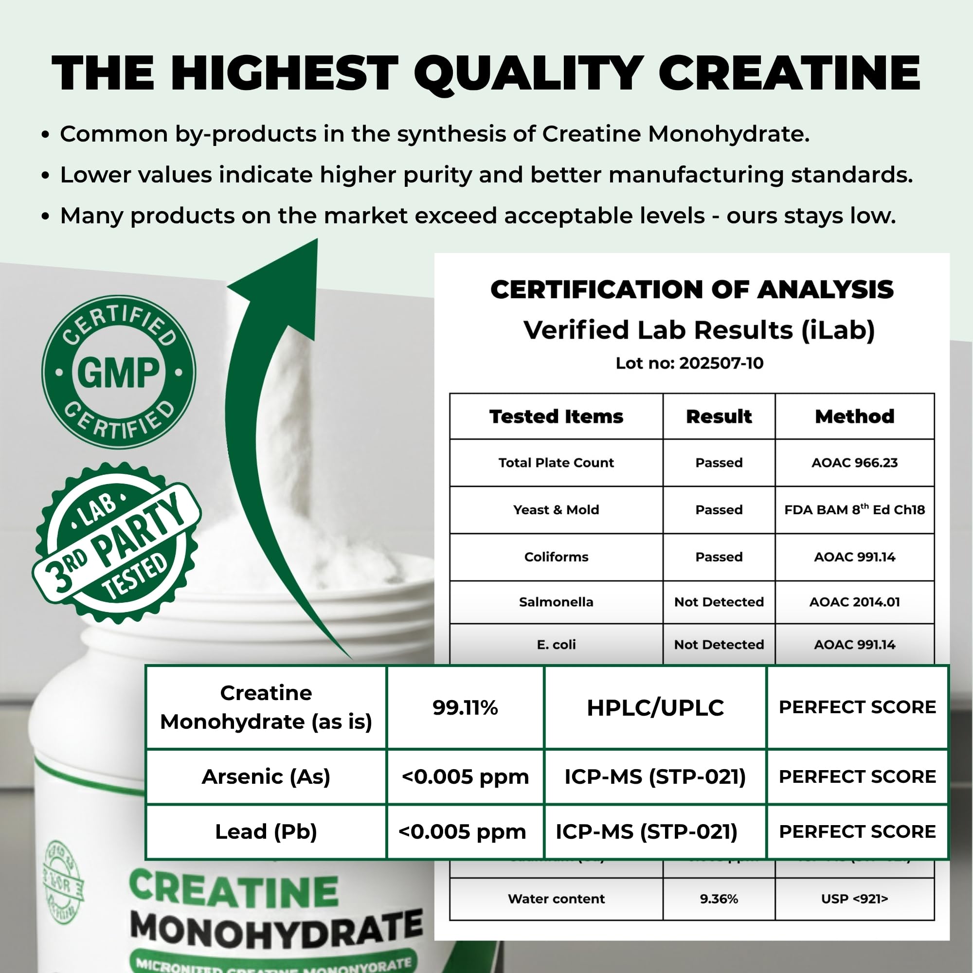 Creatine Monohydrate Powder – 100% Pure Micronized Unflavored Creatine for Men & Women - Muscle Growth, Power & Recovery – 100 Servings, 500g — Amazon image 3
