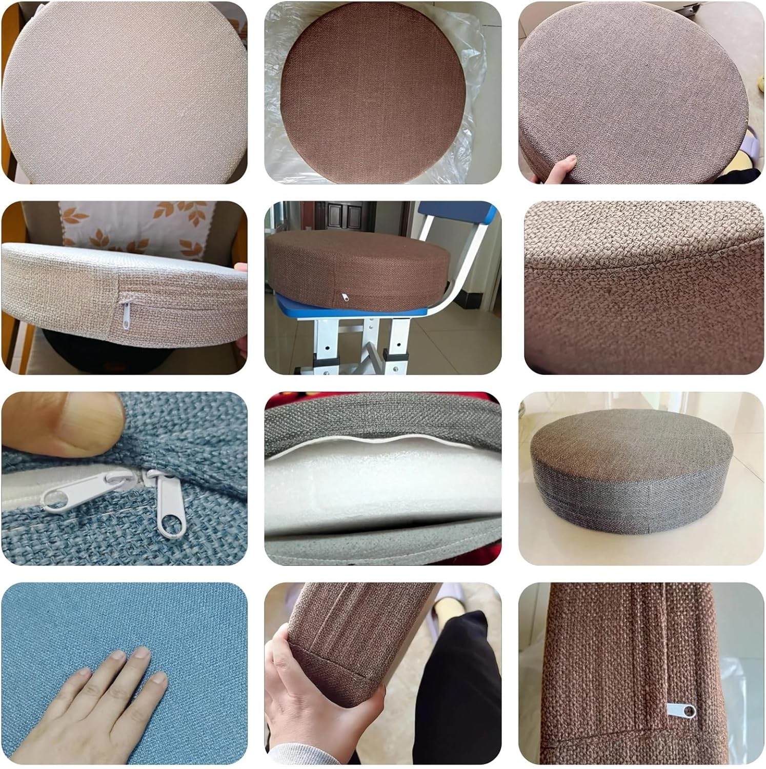 Round Chair Cushions Outdoor Indoor Furniture 14/16/18/20 inch Chair Pads Round Seat Cushions Garden Patio Home Cushions(Colour10,20x3.1inch/50x8cm)
