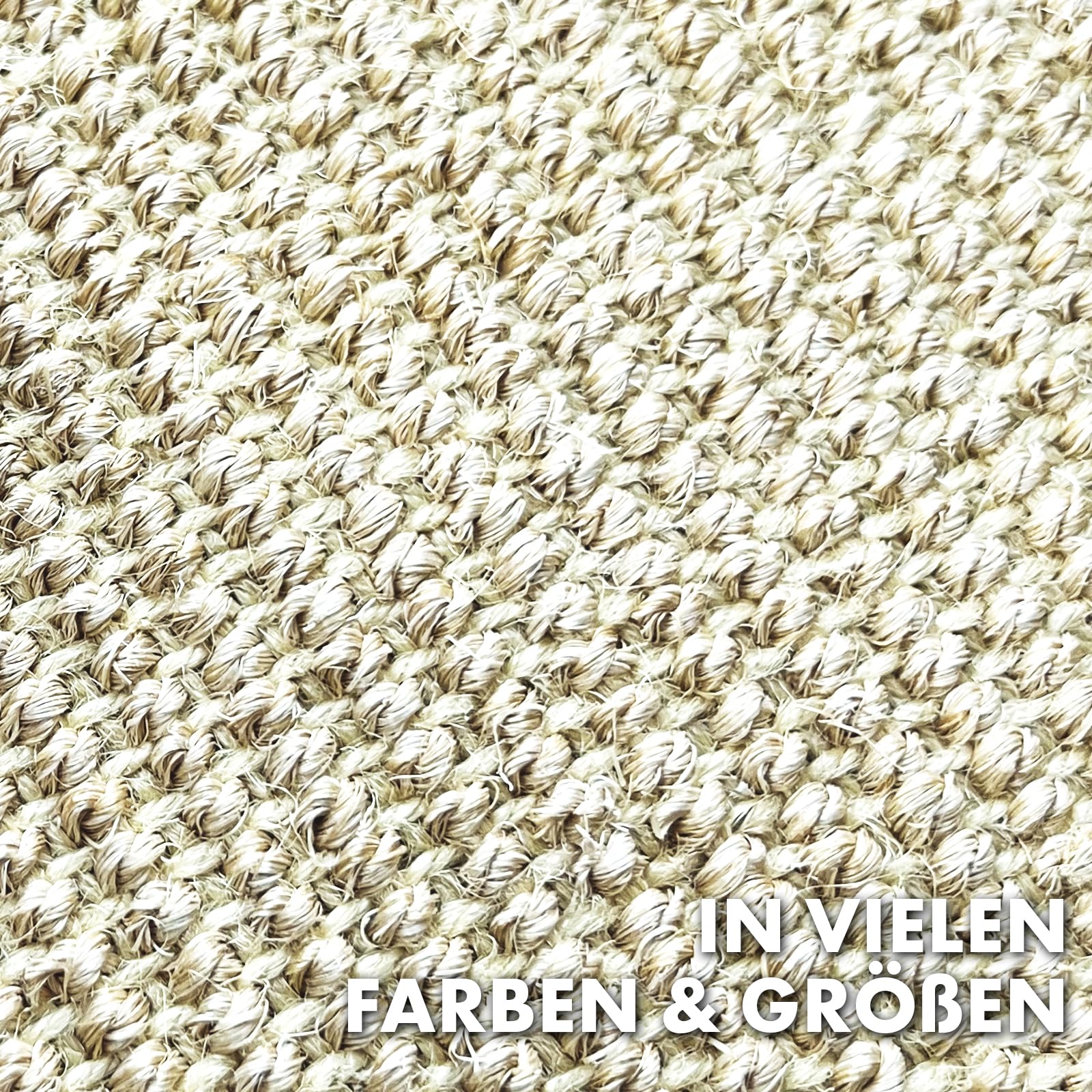 casa pura Alfombra rascadora redonda para gatos de 150 cm Ø de sisal natural, opciones de rascado para gatos, mueble para gatos para pared o suelo - resistente y lavable, marfil