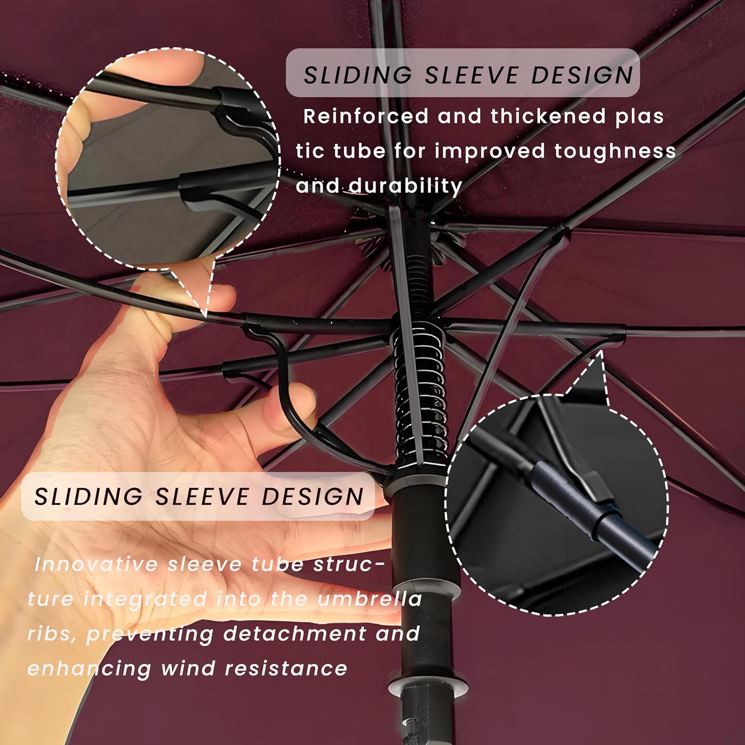 Golf Umbrella Large 54/62/68/72 Inch, Extra Large Oversize Double Canopy Vented Windproof Waterproof Umbrella, Automatic Open Golf Umbrella for Men and Women and Family. - Image 4