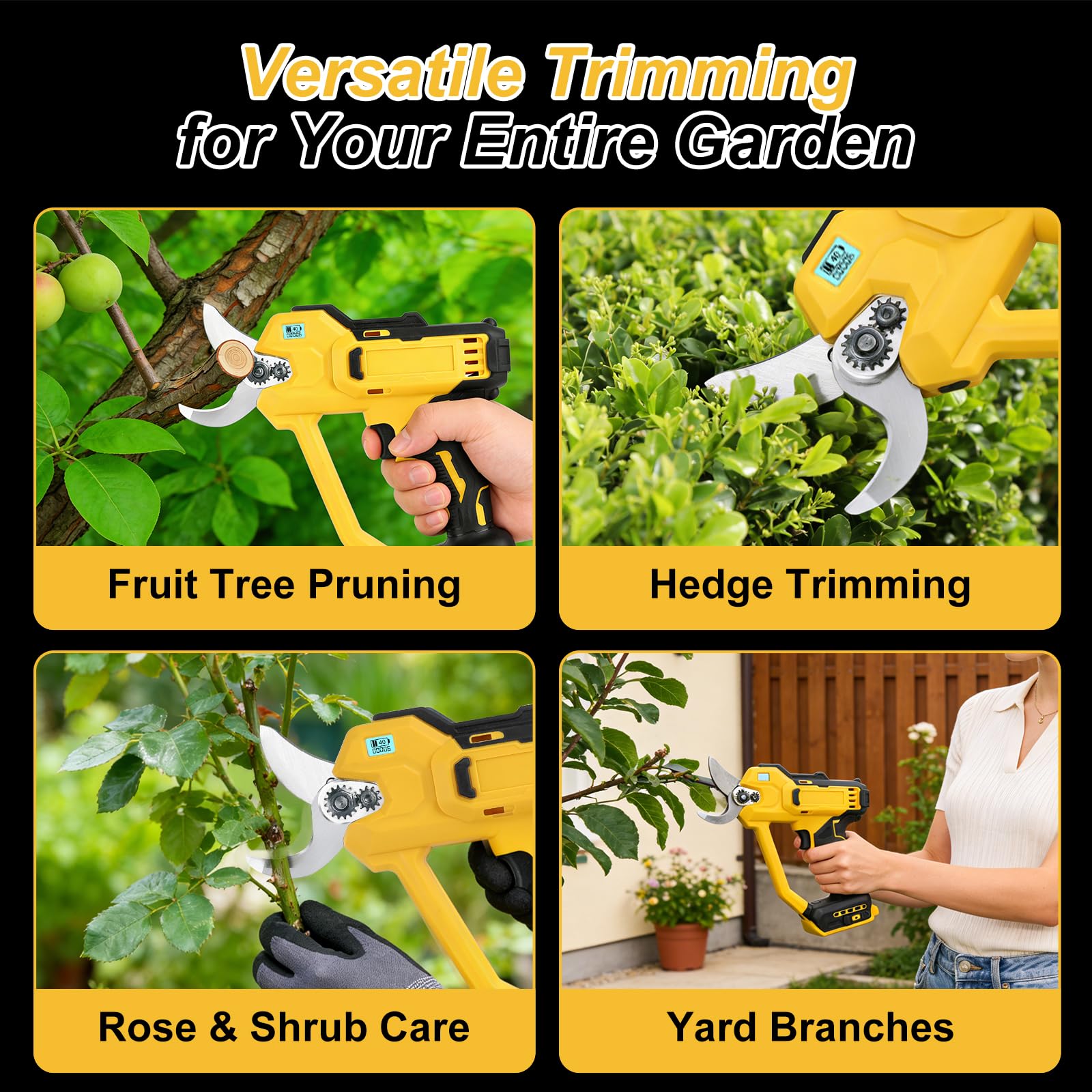Sécateur Électrique Sans Fil, Compatible avec Dewalt 18V/21V, Sécateur a Batterie, Coupe Branche Électrique, Diamètre de Coupe Max. 30 mm, pour Jardinage, Branches, Haies (Sans Batterie)