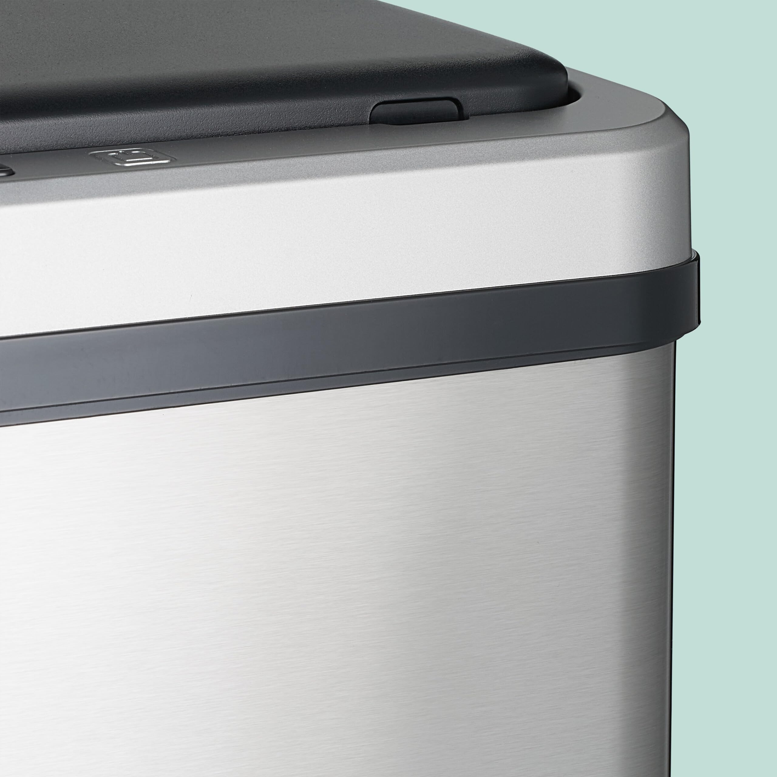 Relaxdays Mülleimer Sensor, 50 l, elektrischer Deckel, Müllbeutelhalter, Küchenmülleimer, Abfalleimer, Edelstahl, Silber