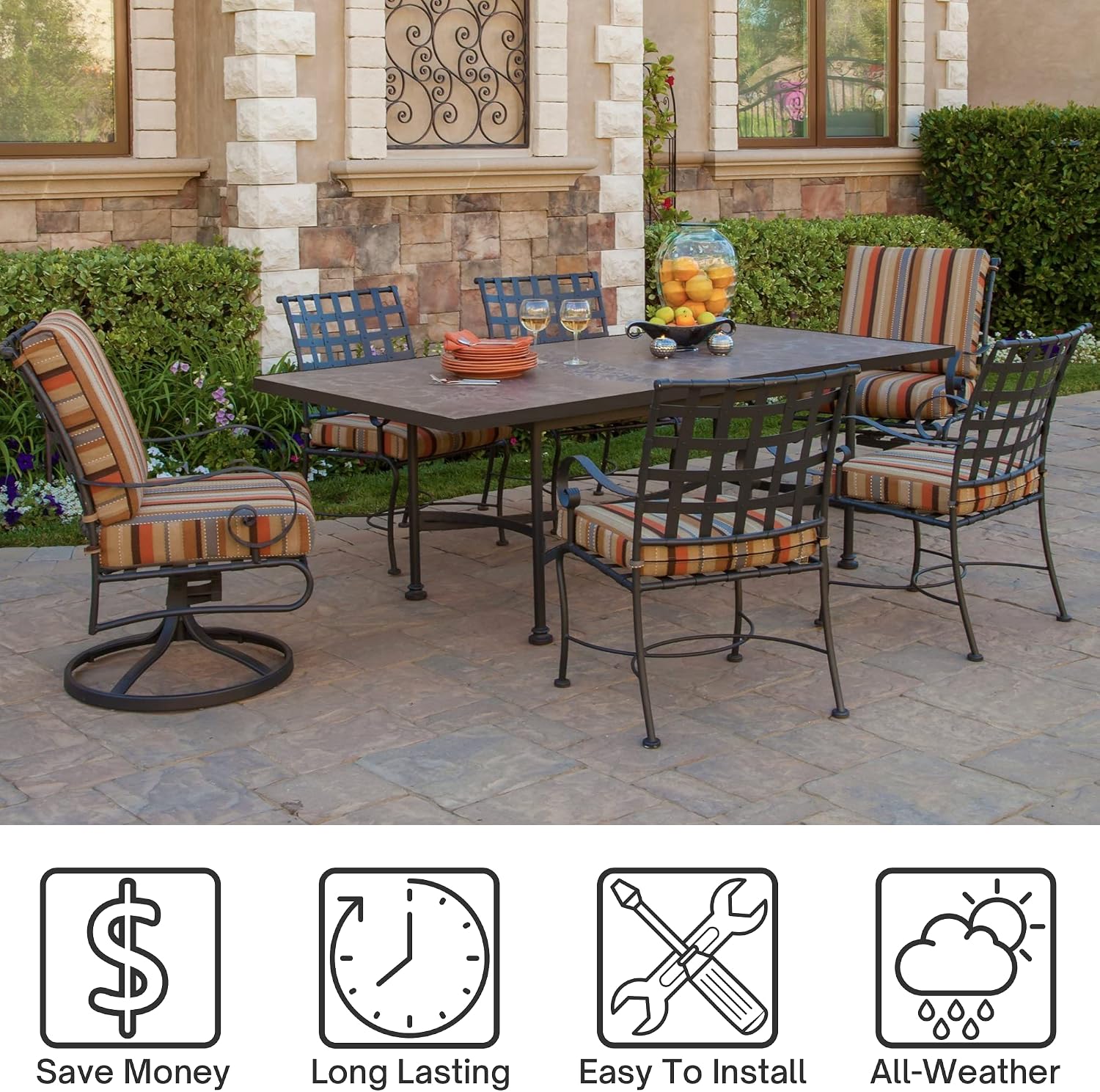 Project Patio Swivel Chair Rocker Spring Plate 2.5 x 5 Inch Outdoor Patio Furniture Replacement Fiberglass Repair Parts - 2-Pack