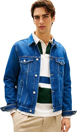 Tommy Hilfiger Men's Regular Trucker Jkt Ike Blue Mw0mw42629 Trucker Jacket pack of 1