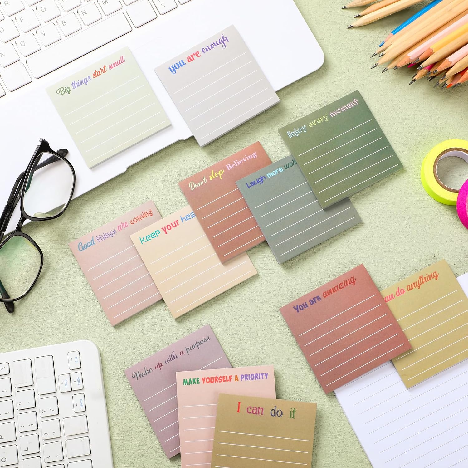 Yinder 24 Pcs Inspirational Sticky Notes Gifts, Inspirational, Boho image 3