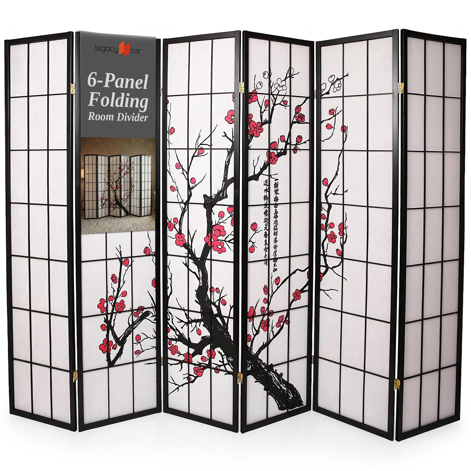 Legacy Decor Plum Blossom 6-Panel