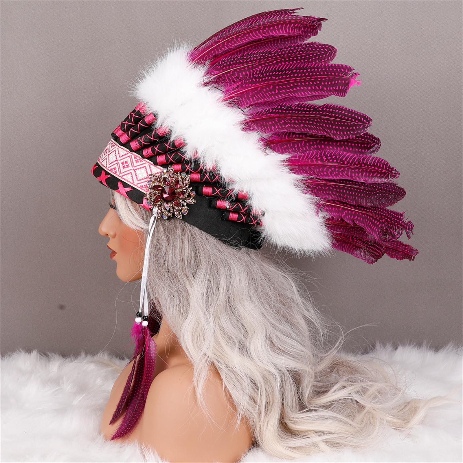 Helles indisches Stammes Kopfschmuck Cosplay Haarband mit weichem Stoff für einzigartige Anlässe und Fotografie Indische Kopfbedeckung