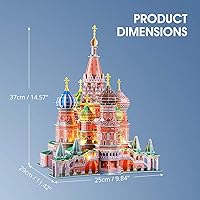 Vista 7 de CubicFun World's Great Architectures Figura de edificio, Led Catedral de San Basilio