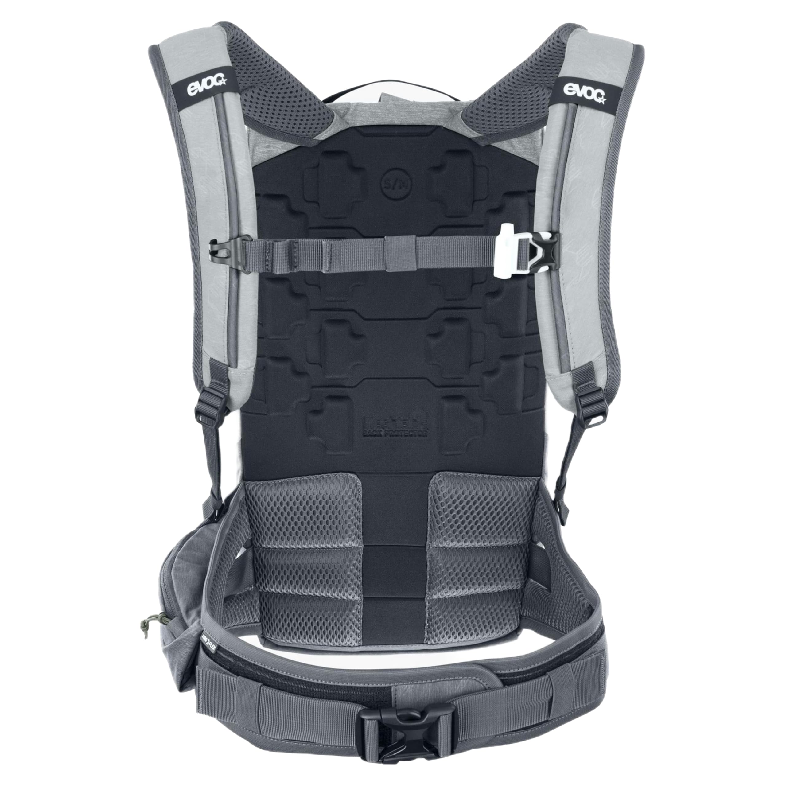 EVOC TRAIL PRO 10l plecak do jazdy w terenie i wyścigów, plecak (ochraniacz pleców LITESHIELD PLUS, komora na bukłak o pojemności 3l, rozmiar: S/M), kamiennoszary/karbonowy szary