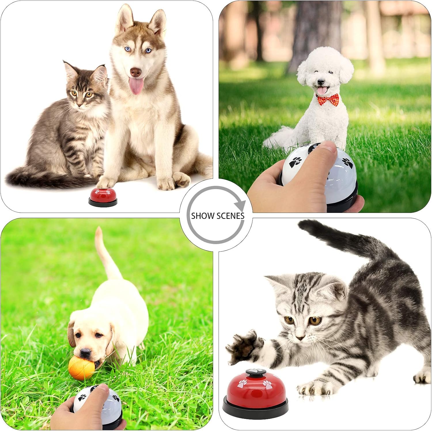 Campane per Cani,2 Pezzi Campanelli per Animali Domestici,Campane da Allenamento per Animali Domestici per Vasino per Cuccioli per Addestramento e Comunicazione