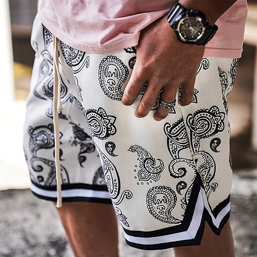 MECH-ENG Men's Paisley Shorts Mesh Gym 