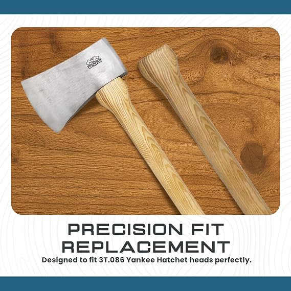 مقبض بديل من PRANDI لـ Prandi 3T.086 Yankee Axe Head 1.98lb مقبض من خشب الرماد المستقيم مع إسفين وحلقة 25.61 بوصة صنع في إيطاليا