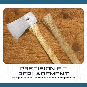 مقبض بديل من PRANDI لـ Prandi 3T.086 Yankee Axe Head 1.98lb مقبض من خشب الرماد المستقيم مع إسفين وحلقة 25.61 بوصة صنع في إيطاليا