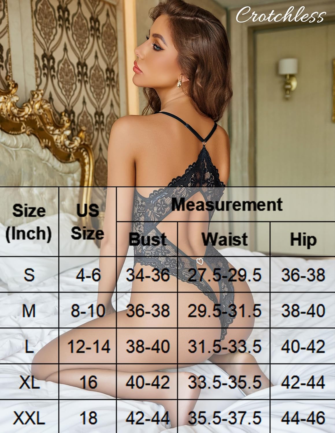 Avidlove Sexy Lingerie for Women Deep V Lace Teddy Lingerie Bodysuit One Piece Babydoll - Image 6