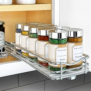 LYNK PROFESSIONAL® Pull Out Spice Rack Organizer for Inside Kitchen Cabi...