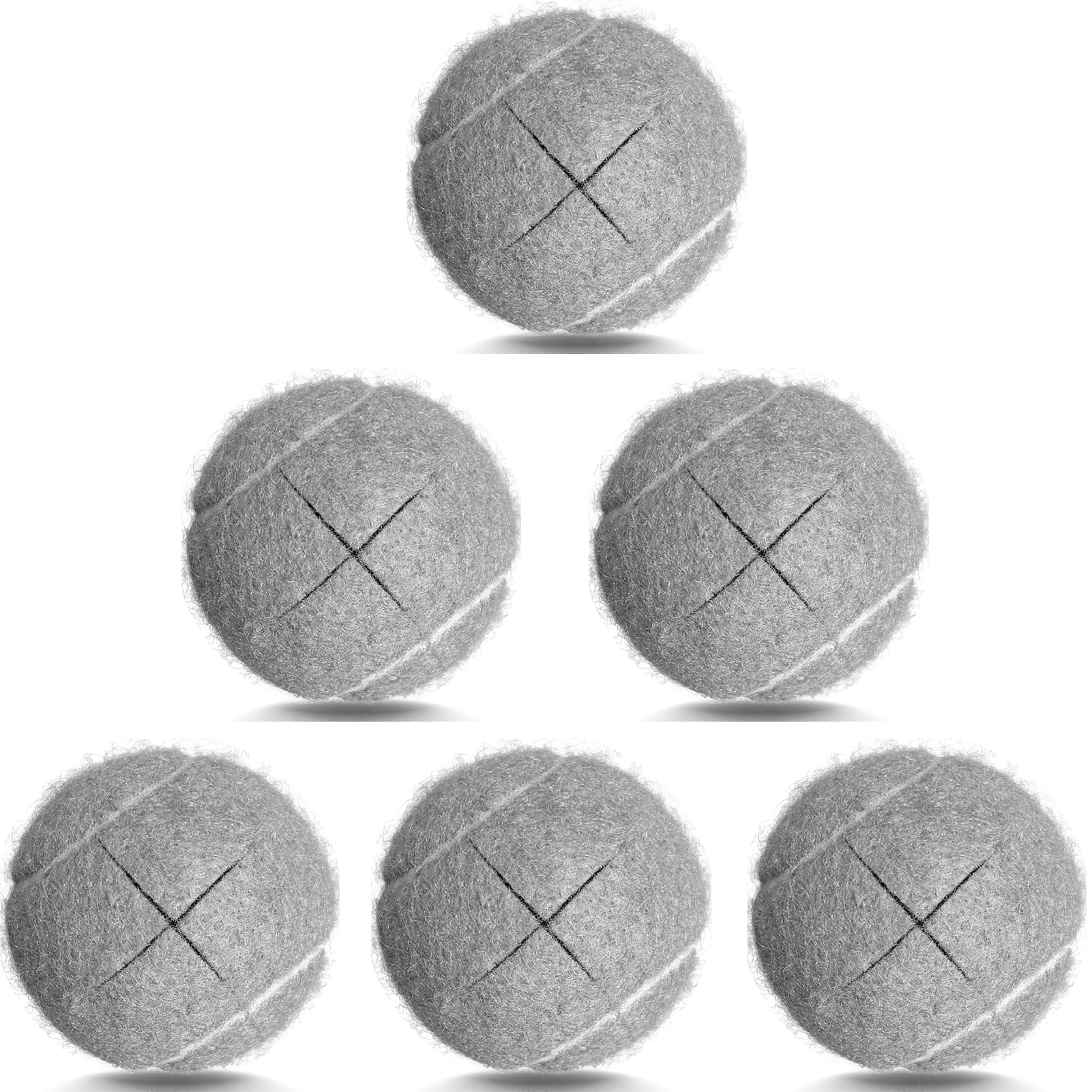 Walker Tennis Balls, Precut Tennis Balls for Walkers, Walker Glide Balls for Chairs, Desks, Furniture Legs and Floor Protection, Heavy Duty Long Lasting Felt Pad Glide Coverings -6PCS Gray