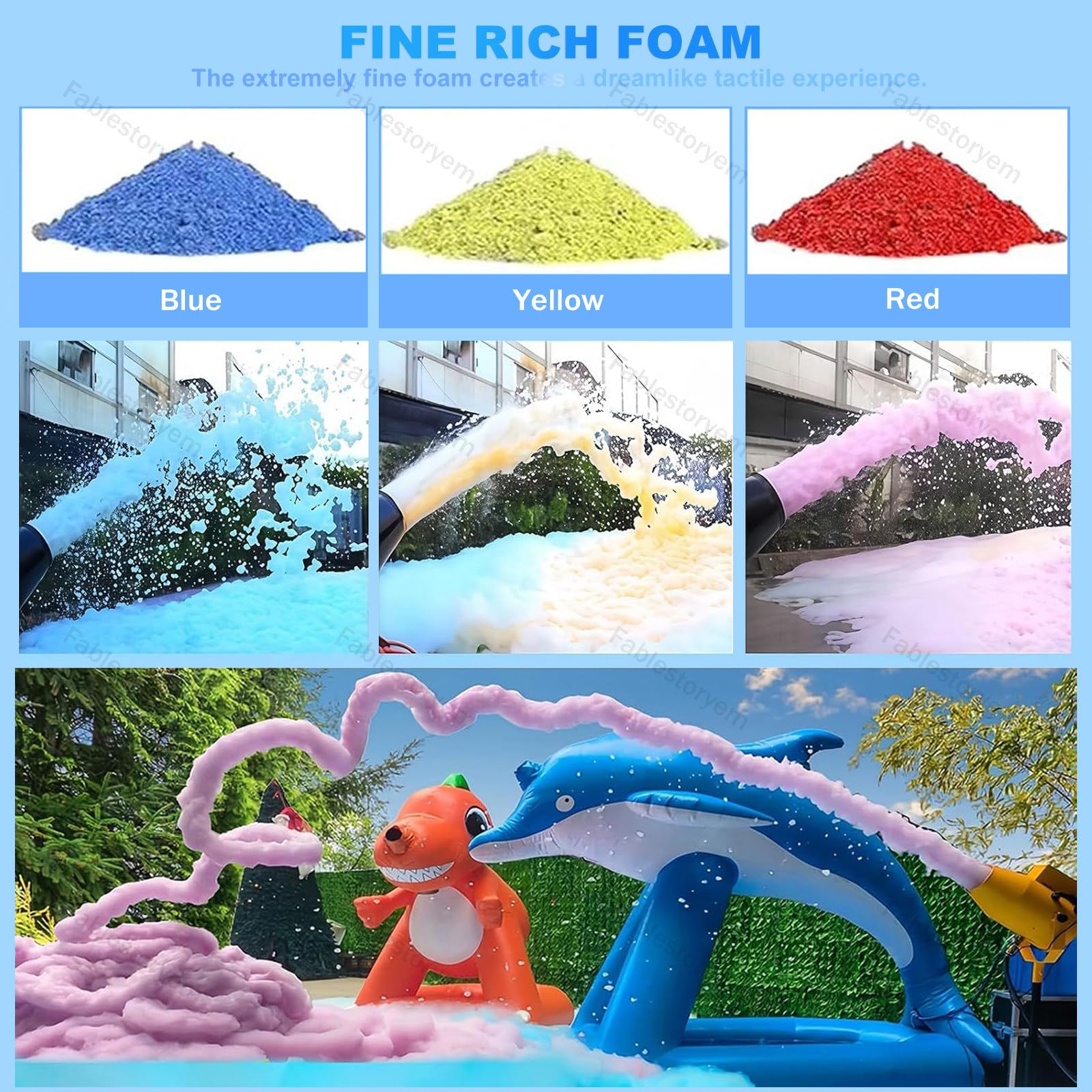 Macchina per Schiuma da 1200 W, Cannone per Schiuma, Macchina per Bolle con Effetto Scenico, Macchina per Creare Schiuma a Getto, per Parchi a Tema, Festival Musicali, Feste all'aperto, Bar