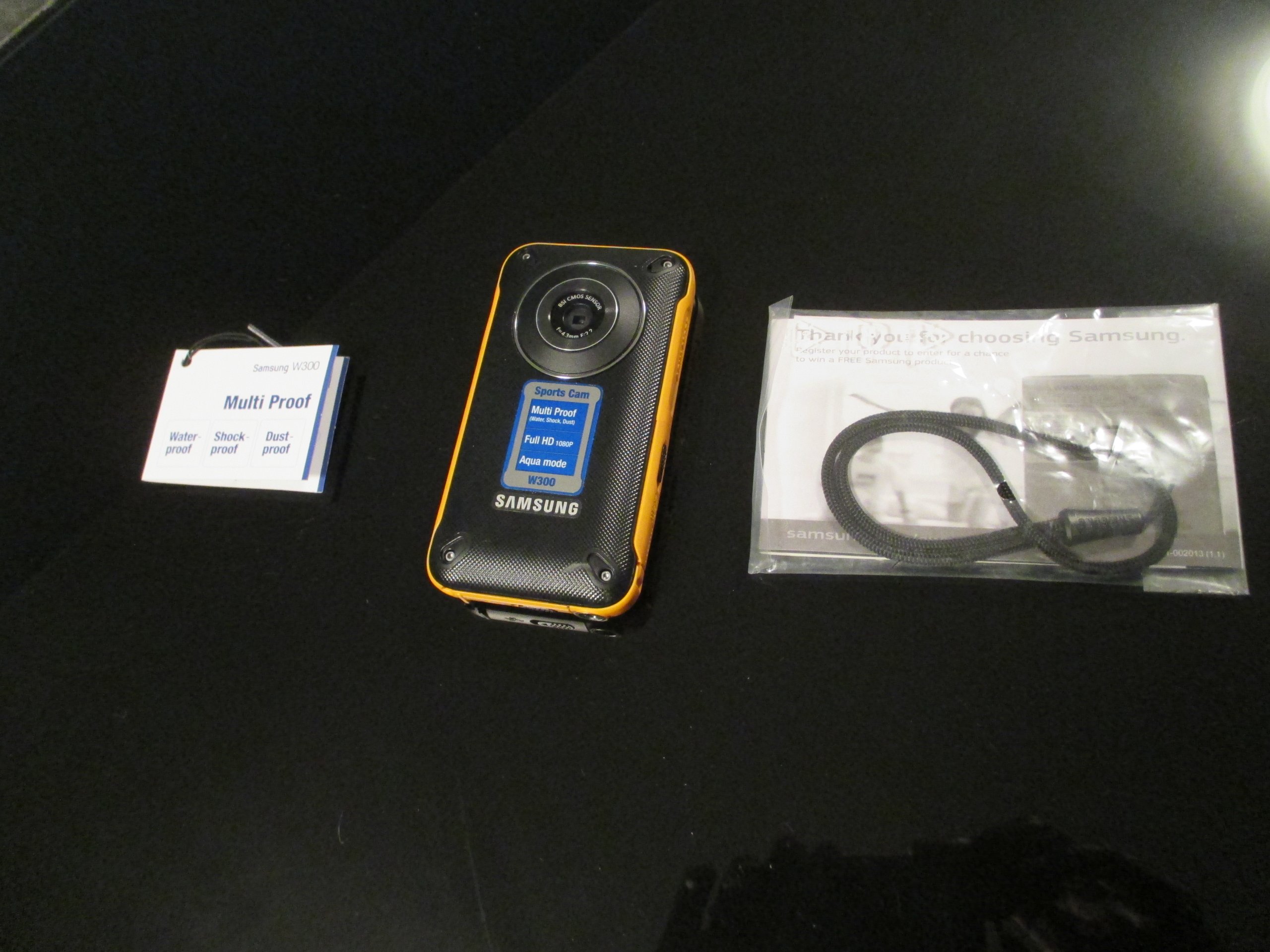 Samsung HMX-W300 Waterproof Pocket HD Digital Video Camcorder, Orange/Black