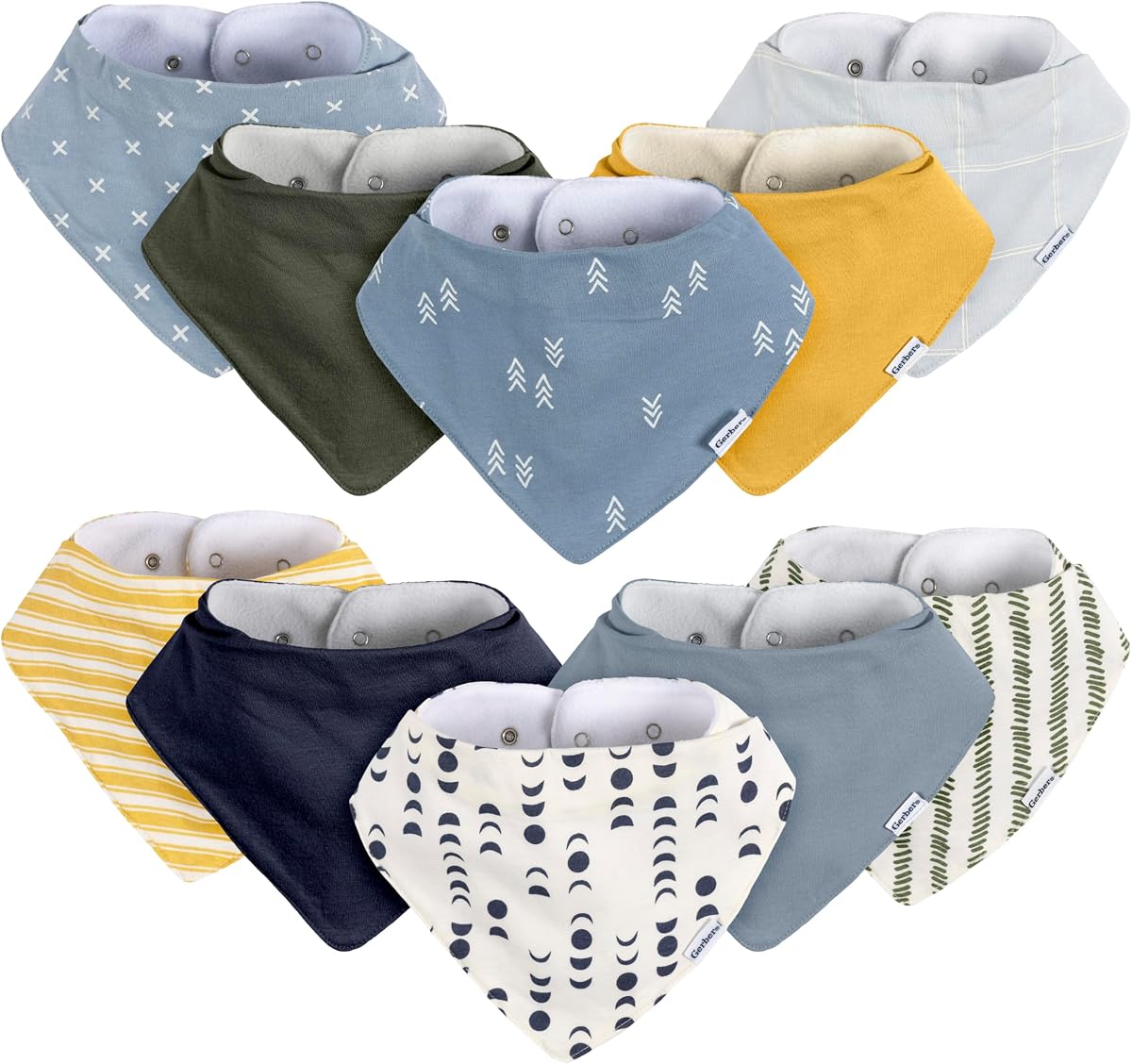 Gerber Baby Boys & Girls Bandana Bibs