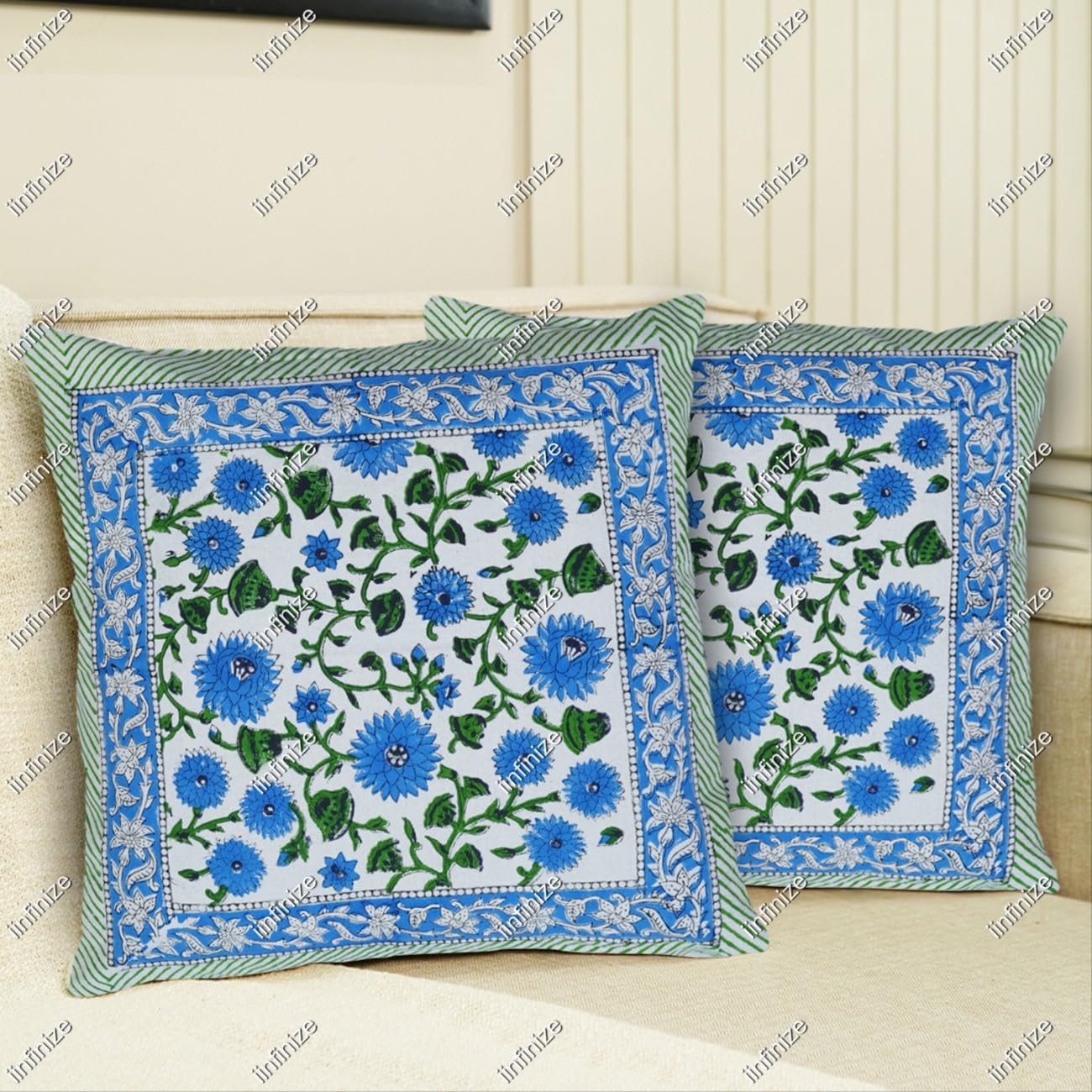 Housse de coussin ethnique en coton idéal pour terrasse bohème