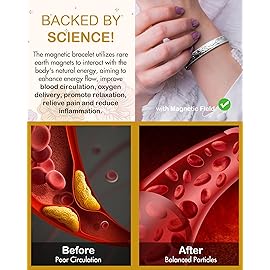 Feraco Copper Bracelet for Women, Magnetic Bracelets for Women, 99.99% Pure Copper Cuff Bangle with 3500 Gauss Magnets (Silver)