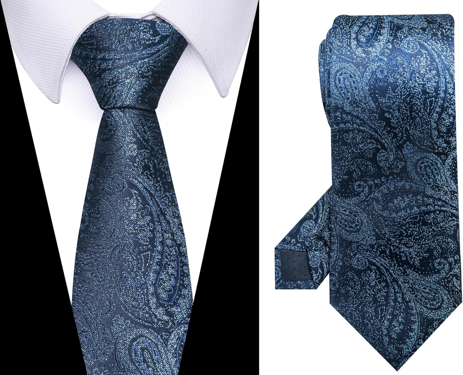 joy alice Tie For Men 6 PCS Necktie Woven Jacquard Neck Ties Set (dark blue)