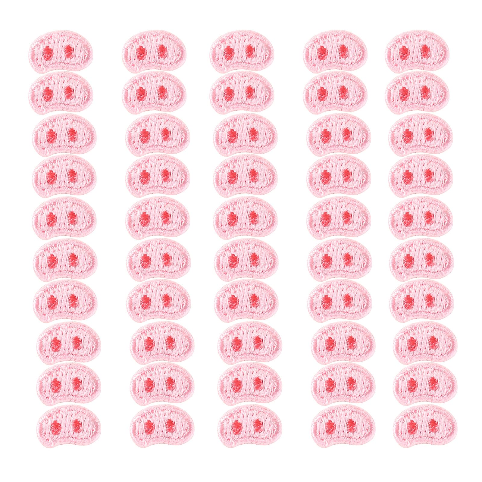 yanwuwa 50 Pcs Small Sewing Patches Pigs Nose Applique Patches Embroidered Iron on Repair for Jeans