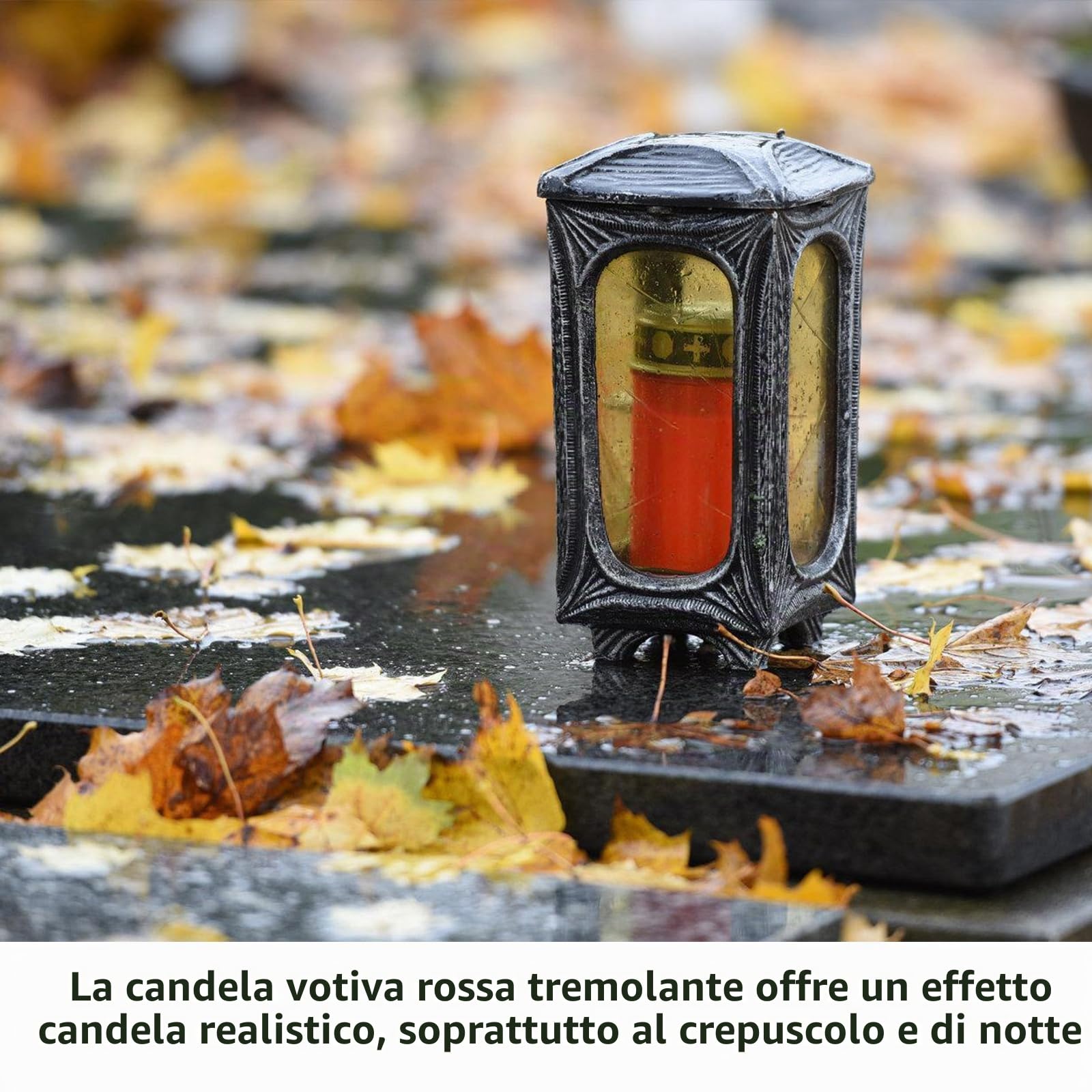 6 Pezzi Lumini LED per Cimitero, Elettrici e Impermeabili, a Batteria (Pile Non Incluse)