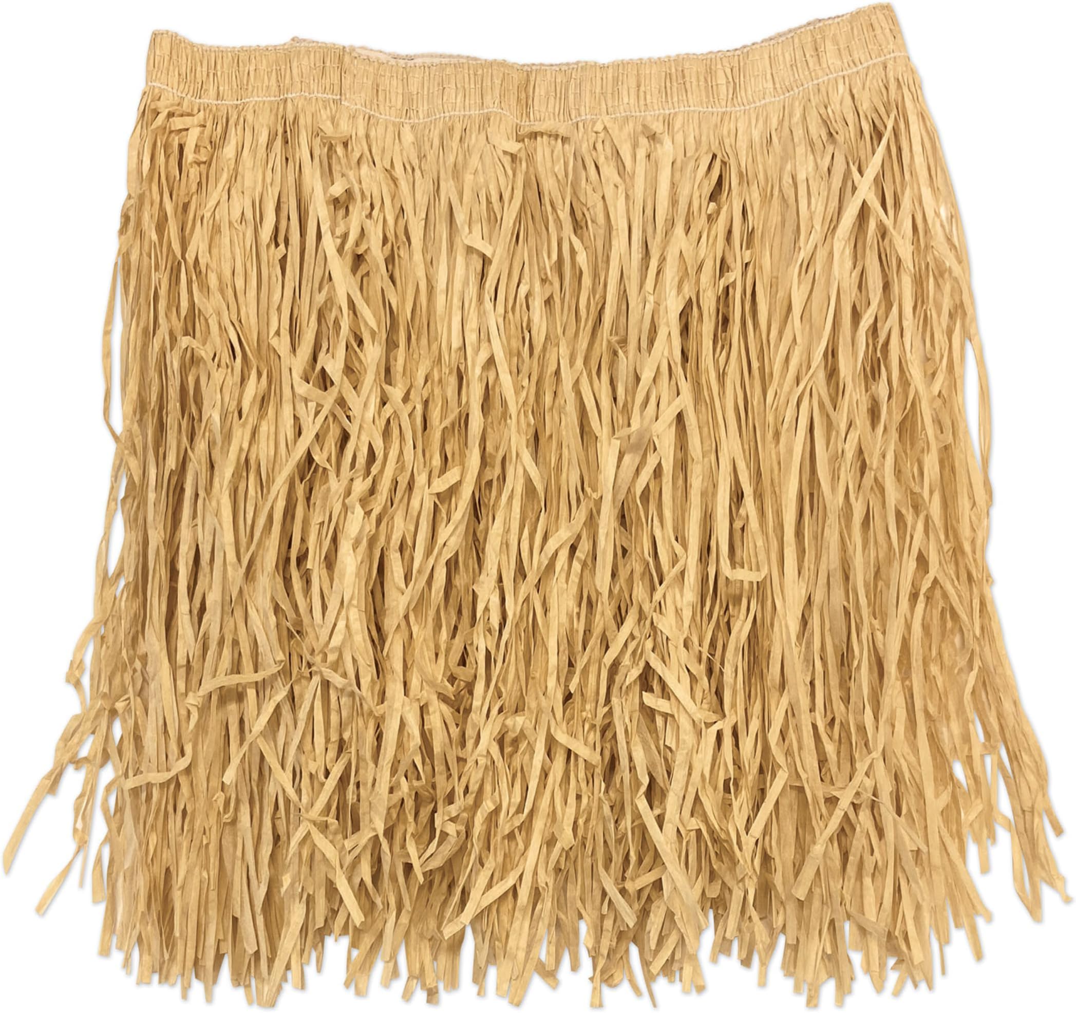Beistle Natural Colored Raffia Paper Adult Size Mini Skirt Luau Party Supplies Hula Girl Halloween Costume Accessory