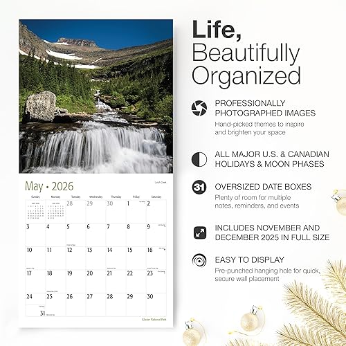 Miniatura 100 de RED EMBER Enchanted Places - Calendario de pared 2026 de 12 meses, 12 x 24 pulgadas, abierto, papel grueso y resistente, para regalo, calendario