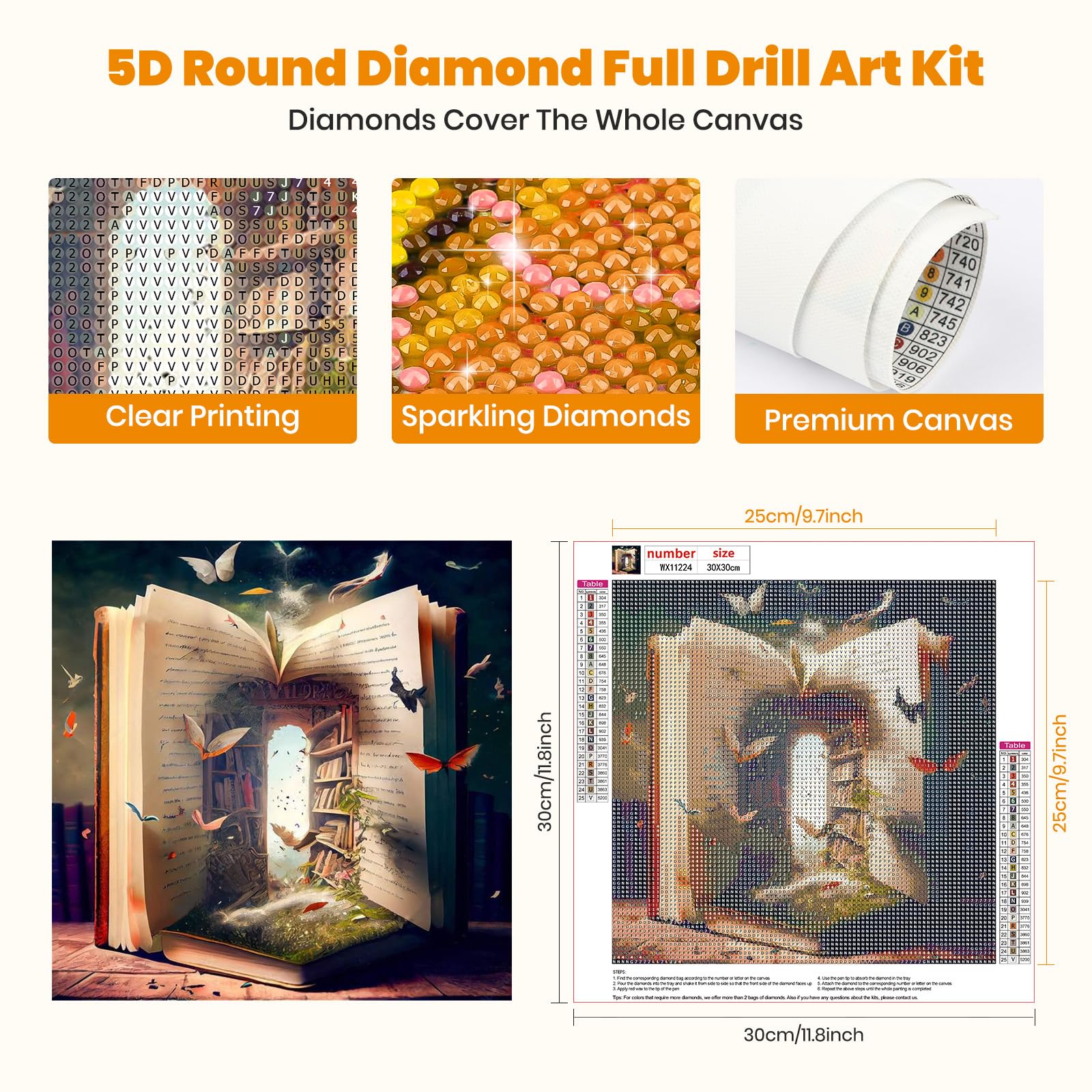 Kit Diamond Painting Panda 5D - 30x40cm Avec Diamants Ronds Pour Débutants