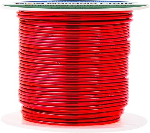 Vista 376 de Mandala Crafts Alambre de aluminio anodizado de calibre 8 para hacer joyas, alambre neutro flexible de color de 128 pies, flexible y flexible