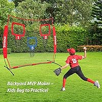 Vista 6 de 6x6ft Football Training Net, Football Throwing Net with 3 Target Pockets, Portable QB Throwing Practice Equipment with Small Carry Bag,Most Suitable
