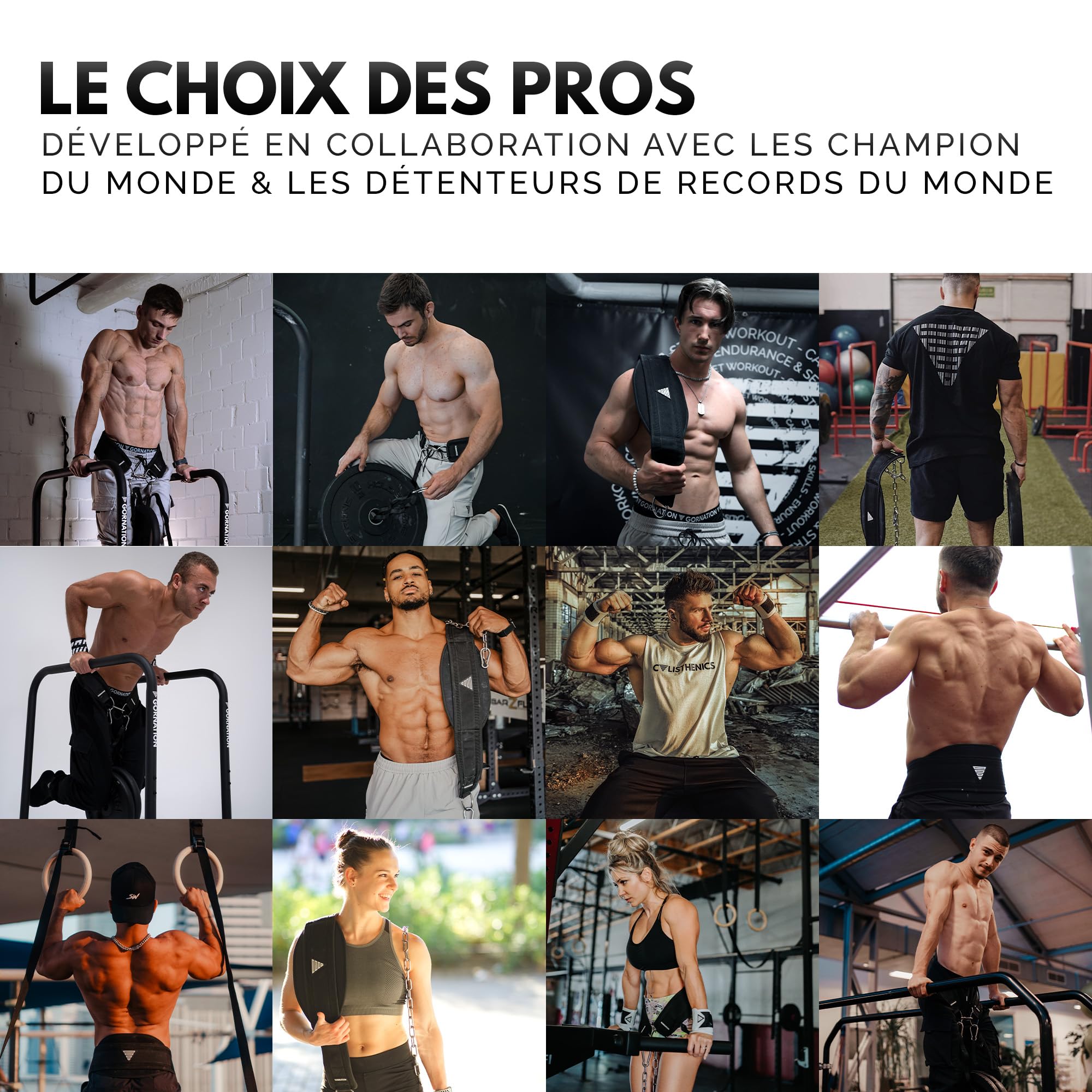 GORNATION Ceinture de Lest, Ceinture Musculation,Fixation d'un Poids pour Musculation, Calisthenics, Haltérophilie, Bodybuilding, Street Workout et Fitness, Ceinture Lestée avec Chaîne ou Corde