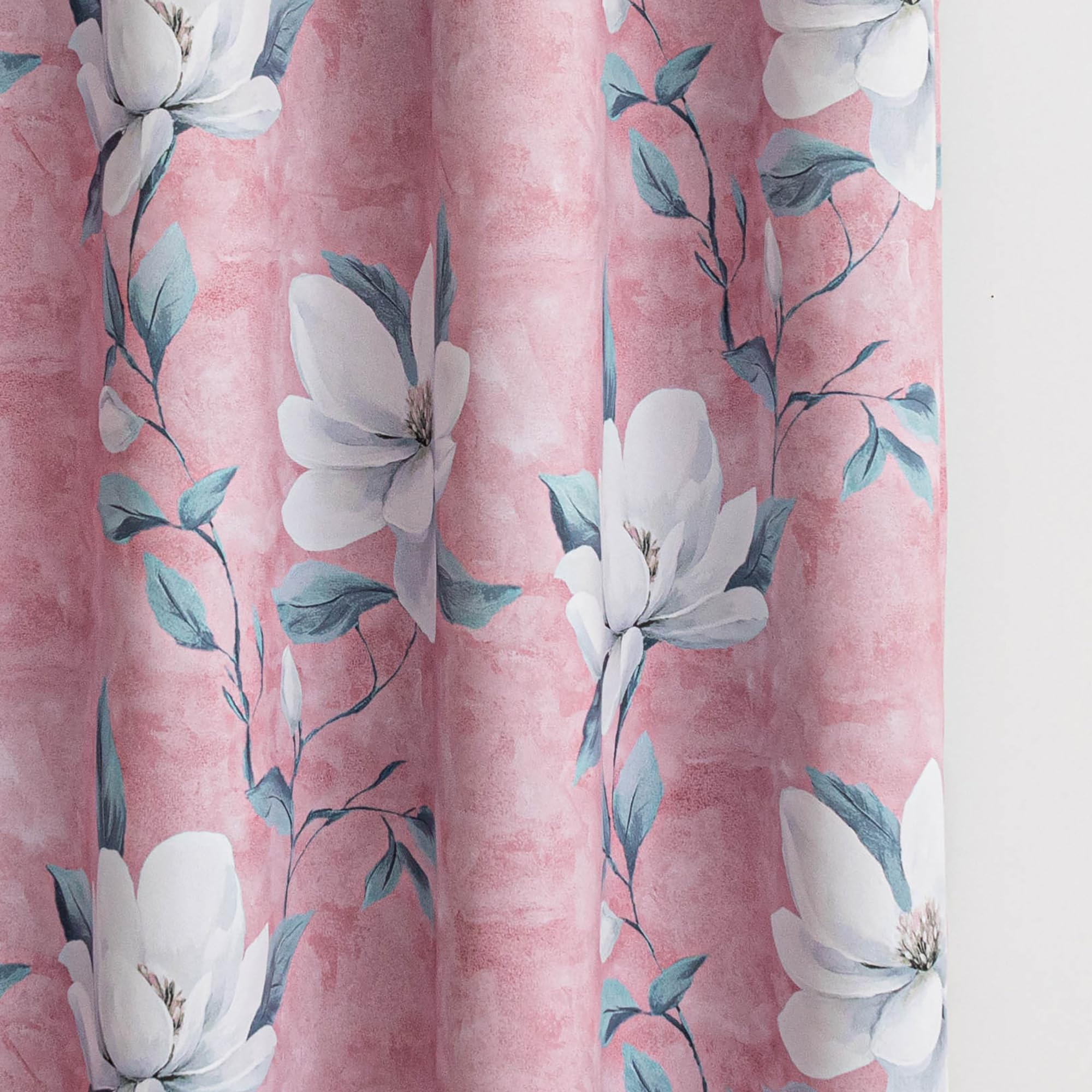 MYSKY HOME Floral 95% Pink Blackout Curtains 90 Inches Length 2 Panels